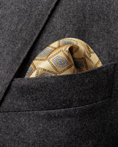 Geometric Print Silk Pocket Square
