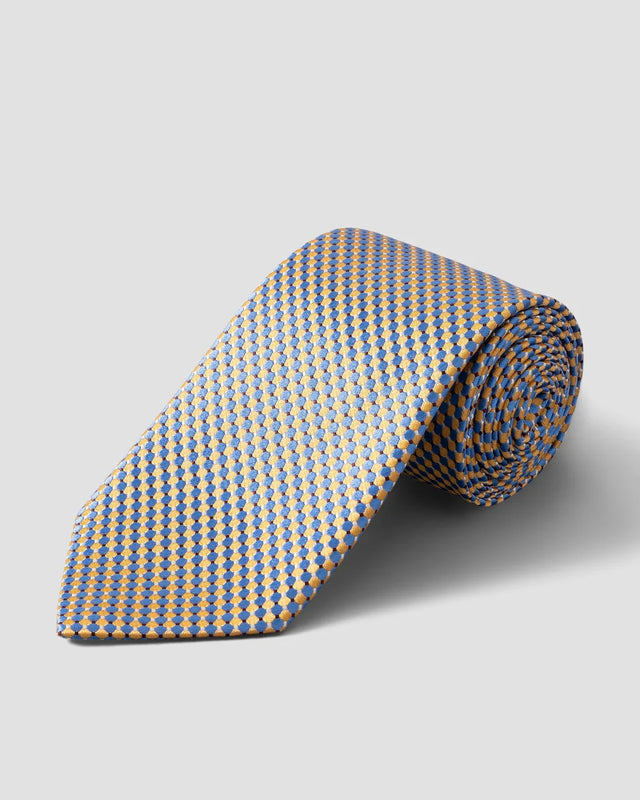 Gelbe Seidenkrawatte mit geometrischem Muster - Eton