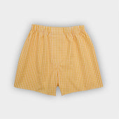 Yellow Gingham Check Cotton Boxer Shorts