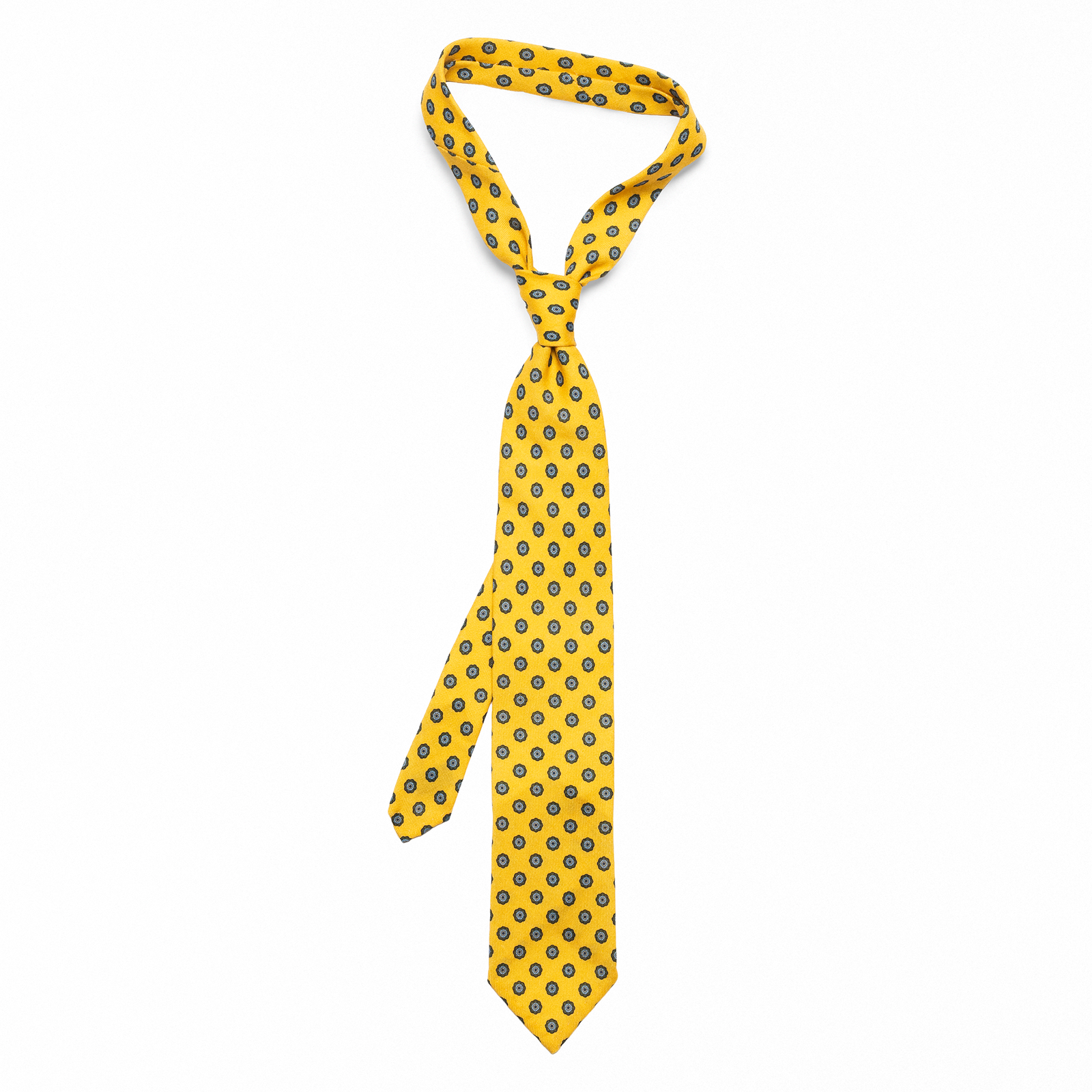 Wool Medallion Tile Tie In Canary