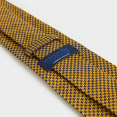 Navy Houndstooth Silk Tie