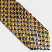 Navy Houndstooth Silk Tie