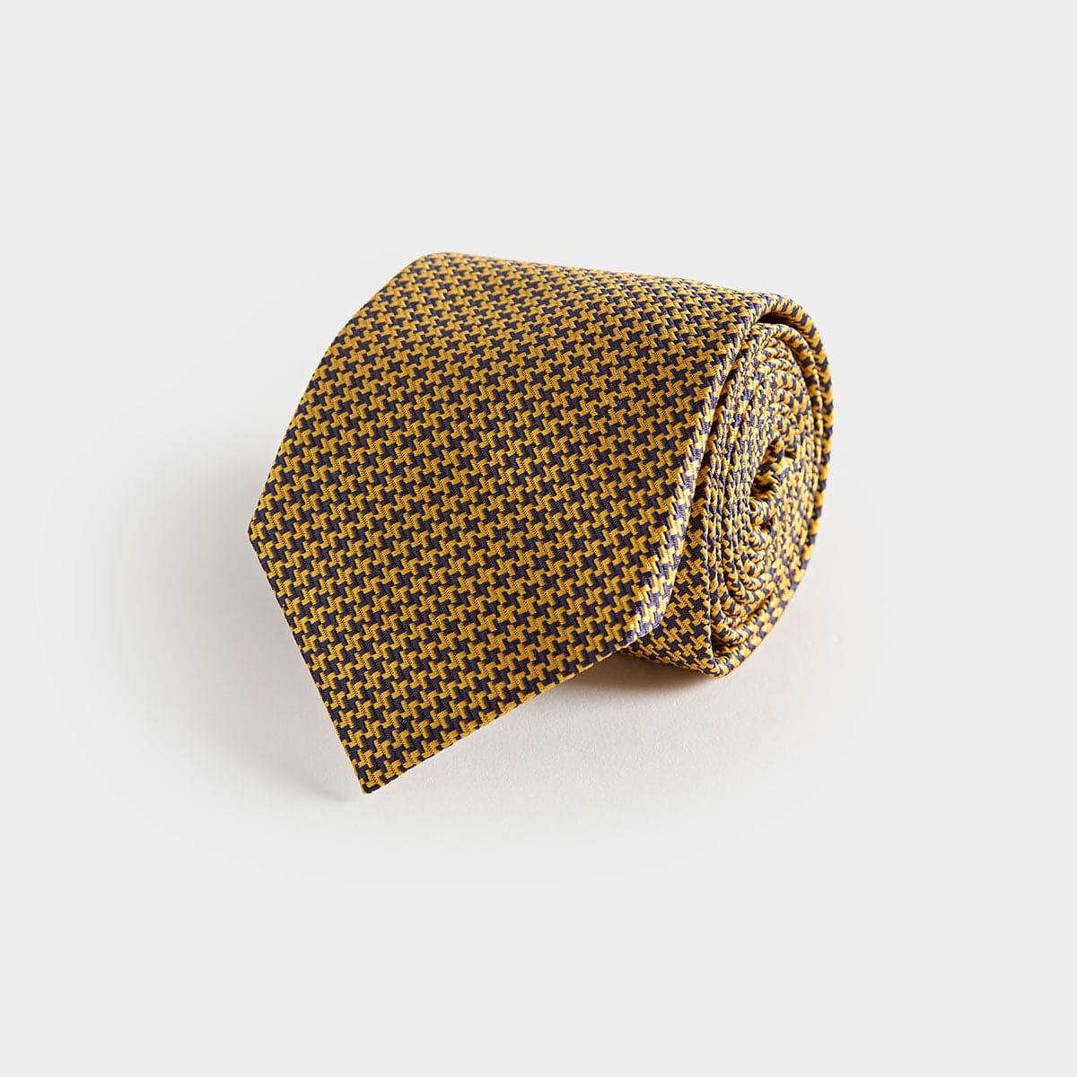 Navy Houndstooth Silk Tie