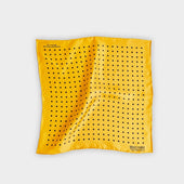 Navy Medium Spot Silk Pocket Square