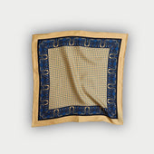 Navy Neat Floral Silk Pocket Square