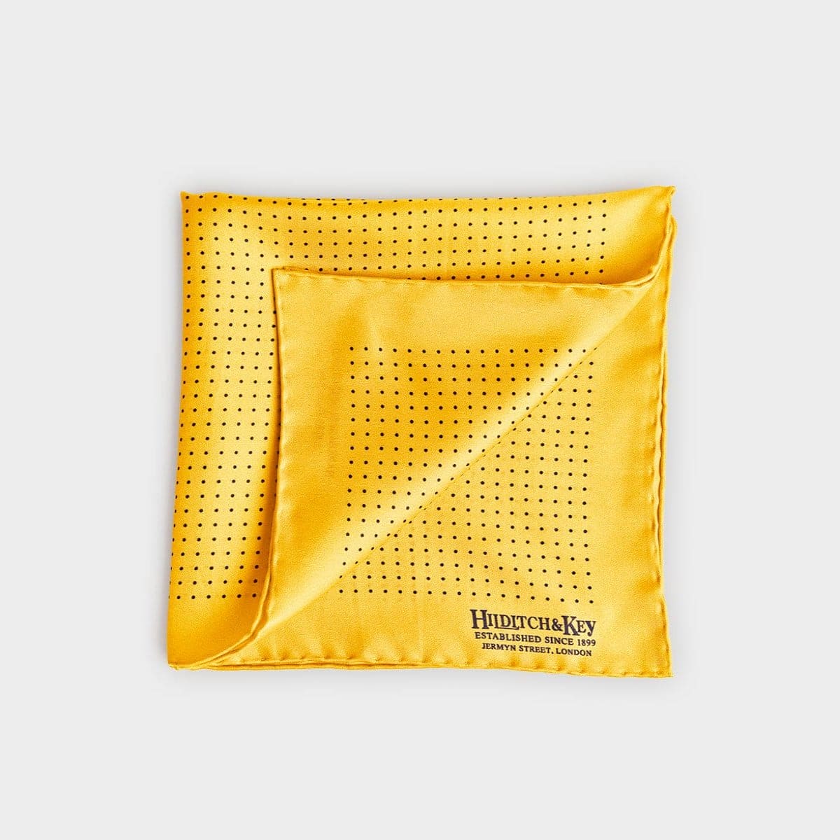 Navy Small Spot Silk Pocket Square