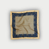 Paisley Bean Motif Silk Pocket Square
