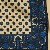 Paisley Bean Motif Silk Pocket Square