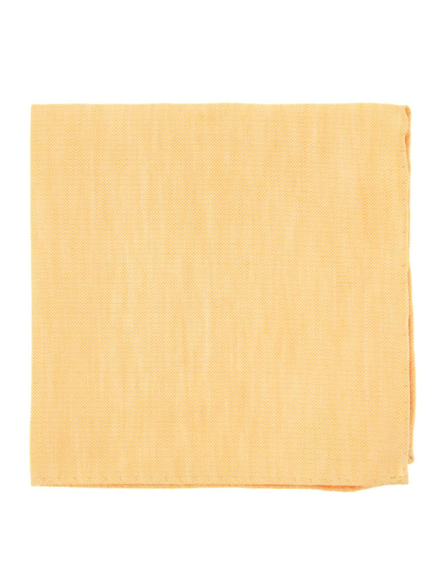 Yellow pocket square in basket weave linen and silk Bergame