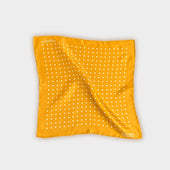 White Medium Spot Silk Pocket Square