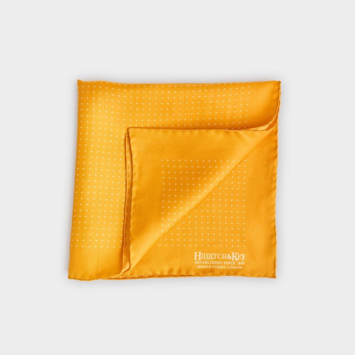 White Small Spot Silk Pocket Square