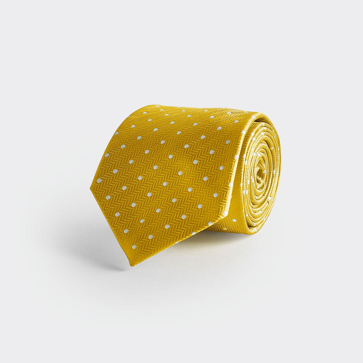 White Spot Herringbone Silk Tie