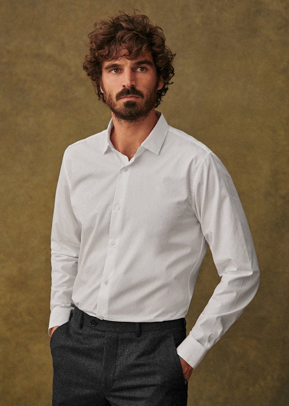Allen Poplin Shirt - White