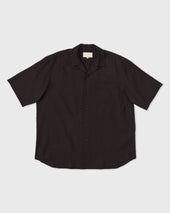 Open Collar S/S Shirt, Brown