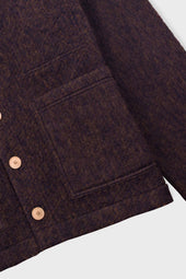 Pocket Cardigan Espresso Brushed Wool