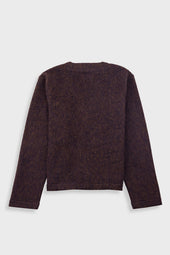 Pocket Cardigan Espresso Brushed Wool