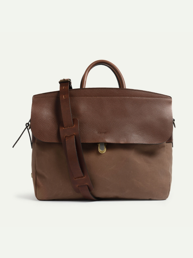 Bleu De Chauffe, Zeppo Business Bag, Hazelnut