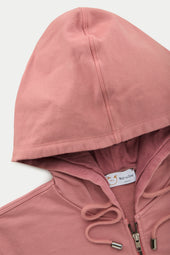 Cotton Modal Zip Up Hoodie Faded Rose