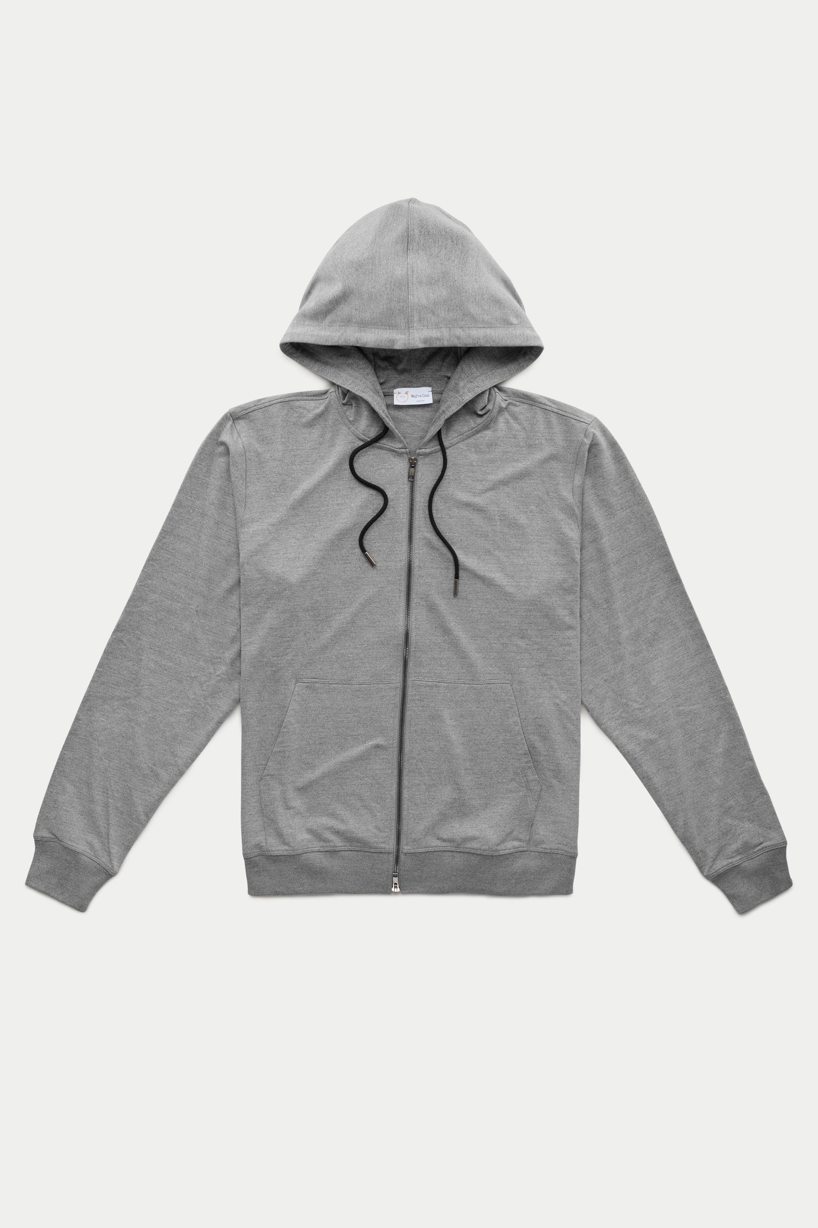 Bamboo Sorona Bleach Zip-Up Hoodie Grey