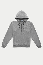 Bamboo Sorona Bleach Zip-Up Hoodie Grey