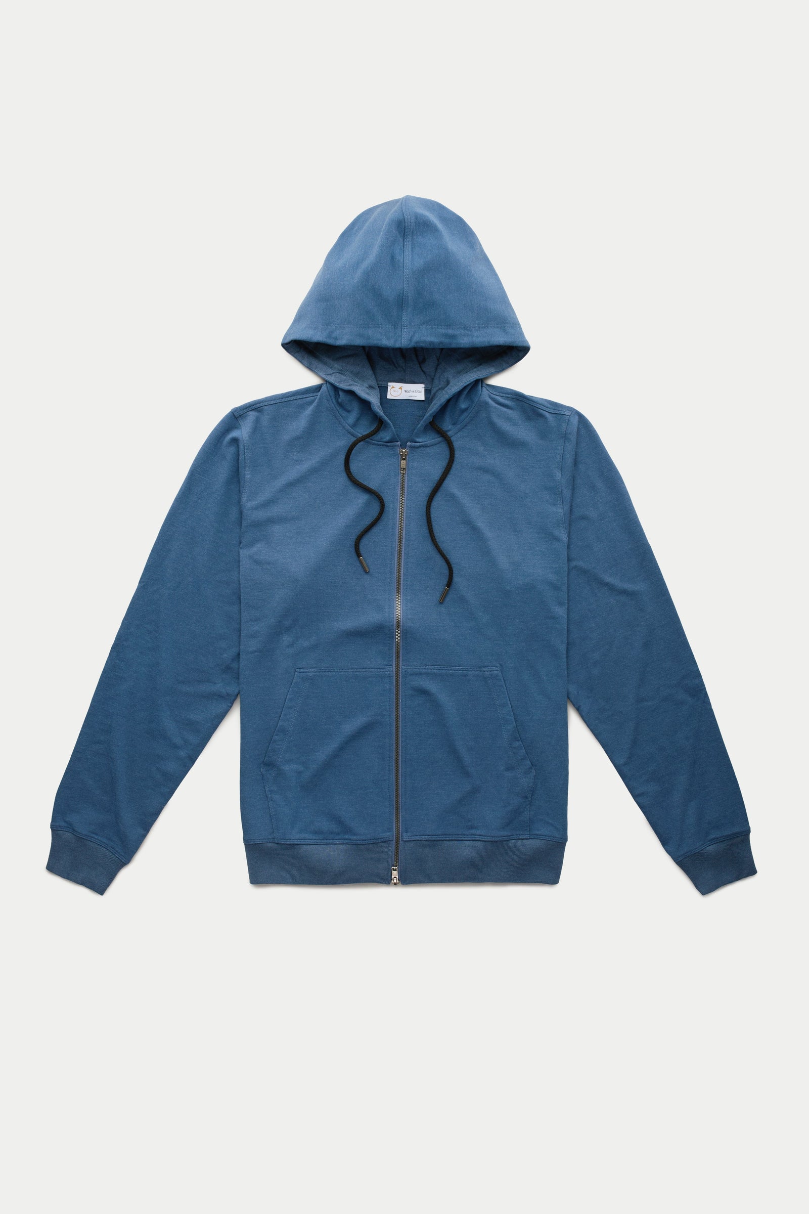 Bamboo Sorona Bleach Zip-Up Hoodie Navy