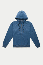 Bamboo Sorona Bleach Zip-Up Hoodie Navy