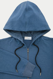 Bamboo Sorona Bleach Zip-Up Hoodie Navy