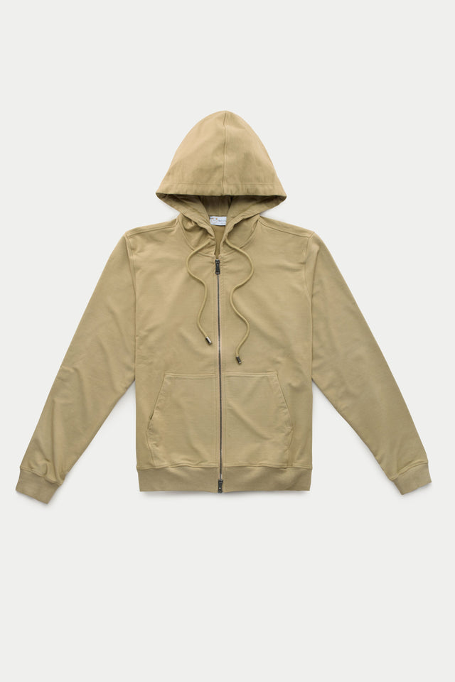 Bamboo Sorona Relaxed Zip Up Hoodie Kelp