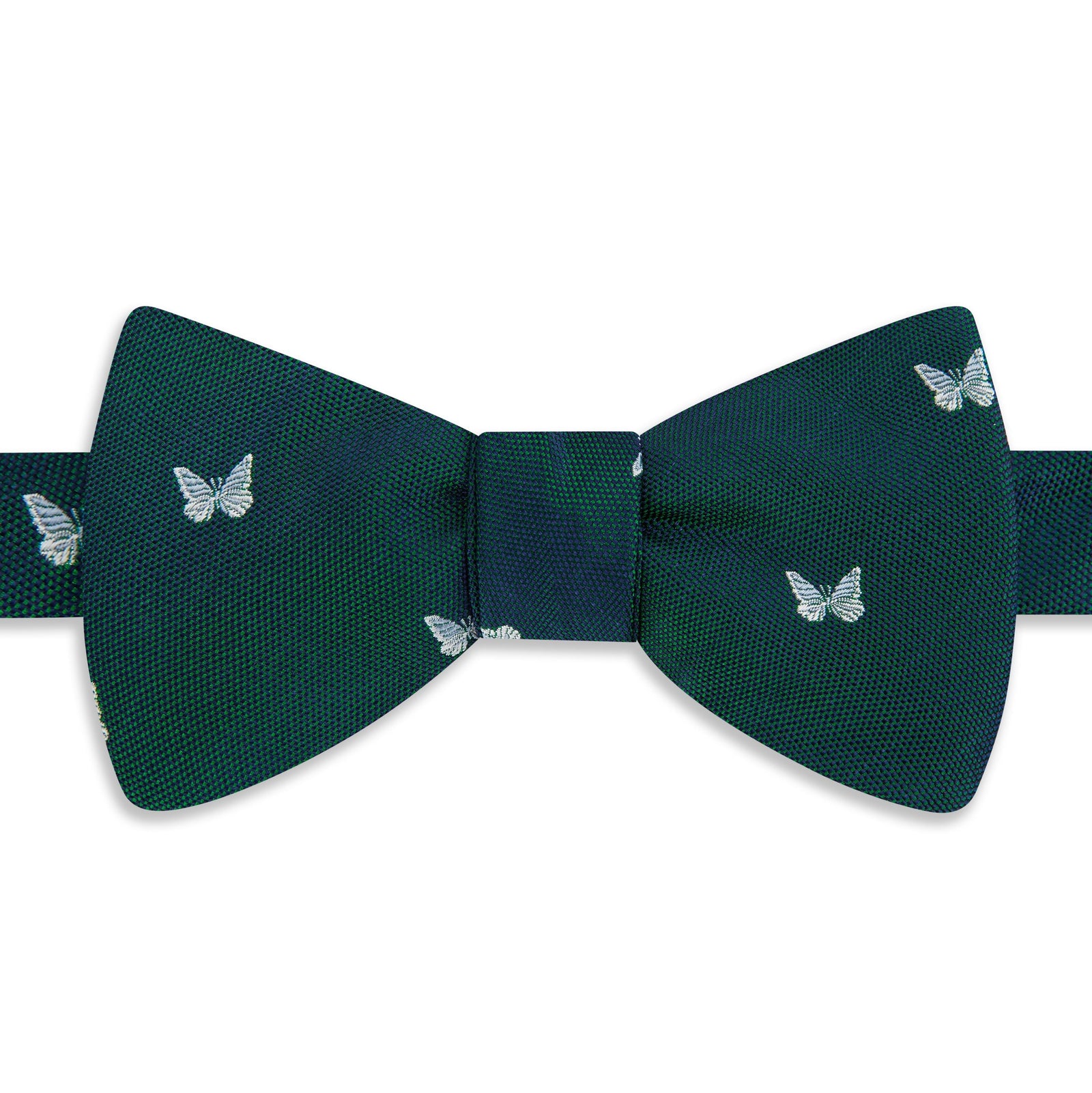Green Butterfly Woven Silk Bow Tie